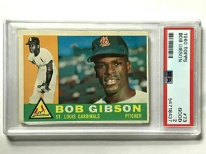 1960 Topps Bob Gibson Cardinals #73 PSA 2 GRADED IN 2022 EXPEDITED SHIPPING - Picture 1 of 8