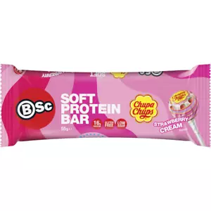 BSc Body Science Chupa Chups Soft Protein Bar Strawberry Cream Box of 12 x 55g - Picture 1 of 1