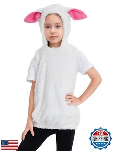 Kids Animal Costumes Unisex Fleece Hooded Vest Cute Halloween Outfits Cosplay - Picture 1 of 5