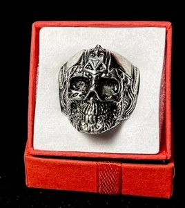 Anello testa teschio acciaio inox taglia 12 #309 - Foto 1 di 1