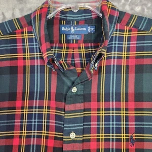 Ralph Lauren Blake Herren Größe M rot schwarz grün kariert Langarm Button Down - Bild 1 von 7