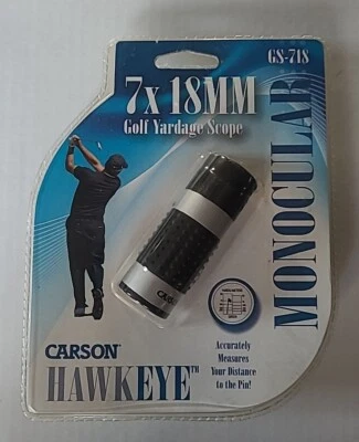 Carson HAWKEYE 7x18mm Golf Yardage Scope Pocket Monocular Case GS-718 (B) - Image 1 of 3