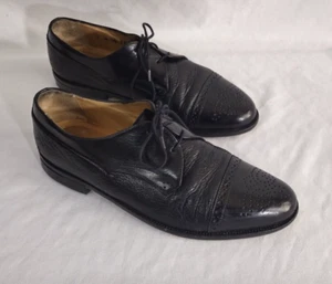 Johnston & Murphy Cellini Oxford Cap Toe Italian Black Men Leather Shoes Size 8M - Picture 1 of 14