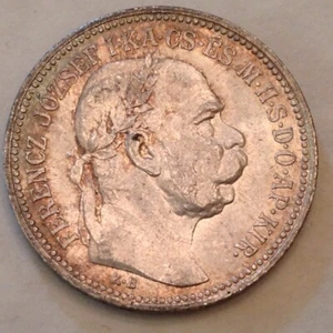 ~ 1915 Austria Hungary Franz Josef One 1 Silver Korona Choice Uncirculated Unc - Picture 1 of 2