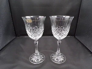 2 copas de agua vintage austriacas de cristal con plomo Tiffin de 10 oz 8-1/4" D25 - Imagen 1 de 8