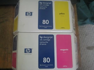 Genuine HP 80 Yellow and magenta c4873a- c4874a - Picture 1 of 4
