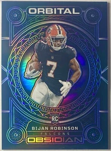 2023 Obsidian Bijan Robinson Rookie Orbital  Purple Etch /75 SP Atlanta Falcons - Picture 1 of 2