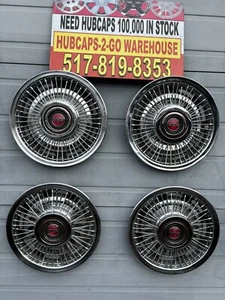 1967-72 Pontiac Firebird Tempest Grand Prix Wire  Hubcaps 4  Oem Used Condition - Picture 1 of 15