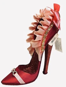 Katherine's Collection Shoe Barbie Hot Pink Stiletto Ruffle Rhinestones - Picture 1 of 9