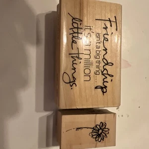 Hampton Art Million Little Things Wood Rubber Stamp & Endless creations flower - Picture 1 of 5