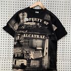 Vintage 90s Alcatraz AOP Shirt Mens Medium Black All Over Print 19x27