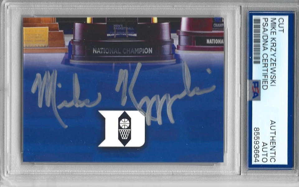 Mike Krzyzewski AUTO SIGNED Duke Basketball NCAA Champion Cut Signature PSA/DNA - Image 1 of 1