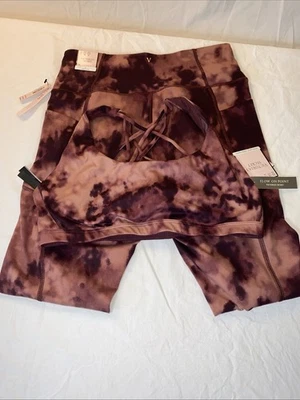 NWT High Rise Essential Legging And Flow On Point Sports Bra SET NWT 14L/XL Burg - Image 1 of 4