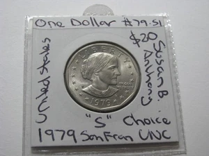 1979 Dollar Susan B Anthony San Francisco United States Choice Uncirculated Coin - Picture 1 of 8