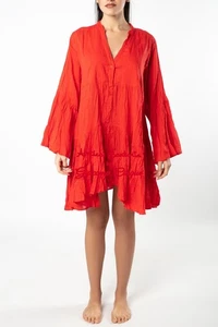 ANTICA SARTORIA 2025 SHORT RED HOT V NECK DRESS 2025 NWT O/S - Picture 1 of 2