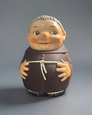 VTG Goebel Hummel Friar Tuck Monk Large 9" Cookie Jar K29 1957 RARE SHOWING Toe - Image 1 of 4