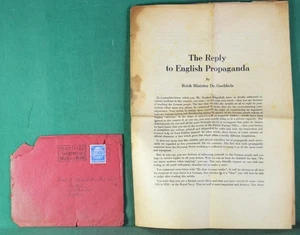 Germany cover 1939 + the reply to English propaganda by Dr Goebbels (HcG48) - Picture 1 of 6