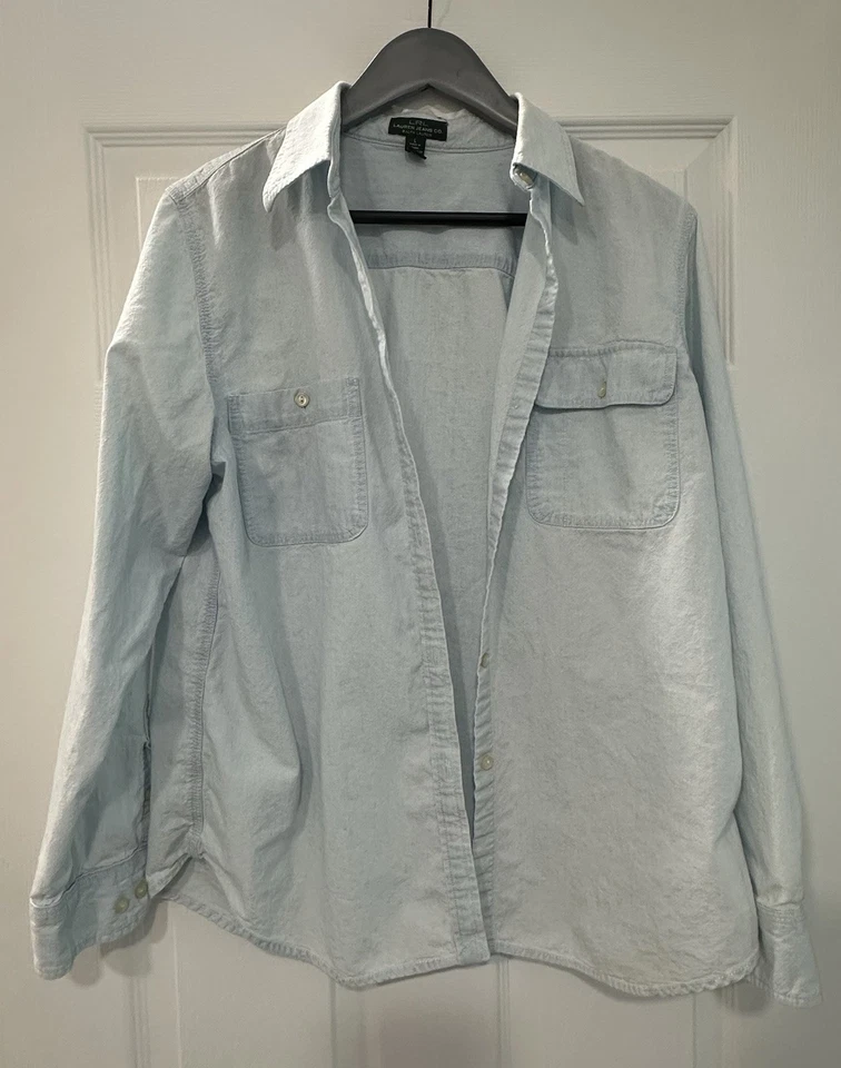 Ralph Lauren Women's Long Sleeve Jean Button-Up Shirt Size Large - Image 1 of 3