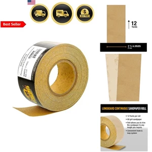 Longboard Sandpaper Roll 80 Grit Gold Hook Loop High Performance Auto Woodwor... - Picture 1 of 8