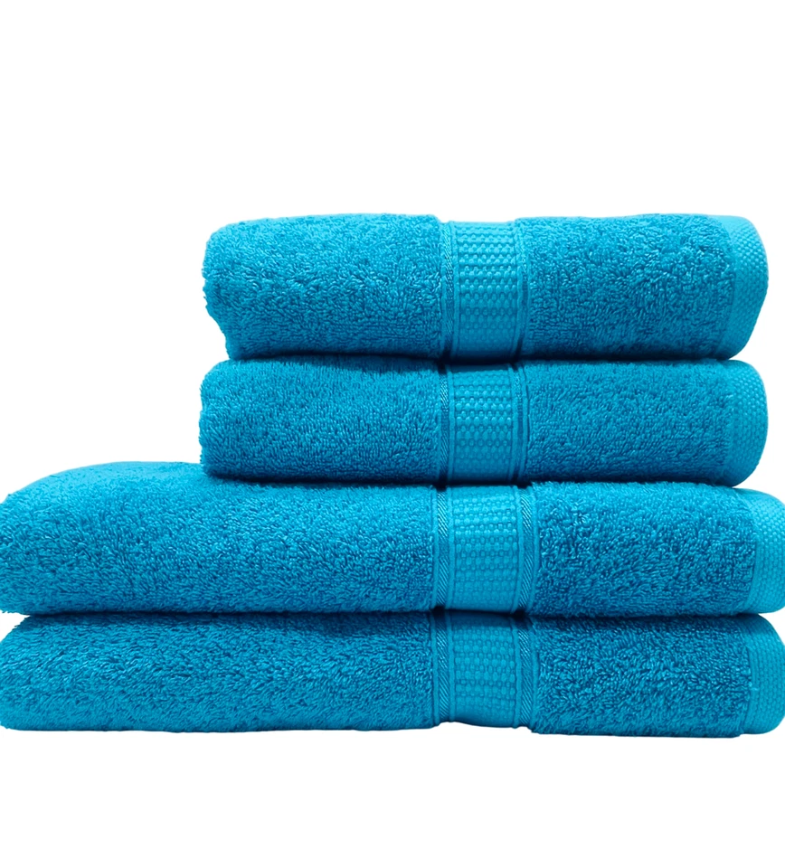 Harmatex Handtuchset 4 tlg. 550 g/m2 100% Bio-Baumwolle 2X70X140+50X100 Türkis - Bild 1 von 4