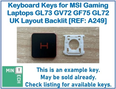 Keyboard Replacement Keys for MSI GL73 GV72 GL72M GF75 Gaming Laptops UK Backlit - Image 1 of 4