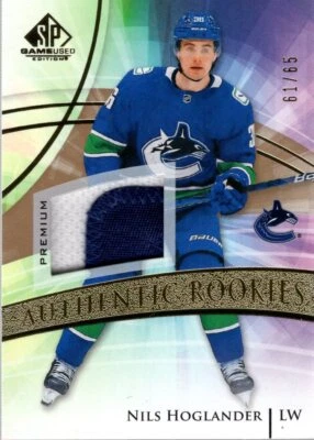 2020-21 SP Game Used Gold #165 Nils Hoglander PATCH Patch /65 - NM-MT - Image 1 of 2
