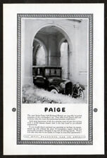 1922 PAIGE 6-66 Enclosed Model Vintage Antique Original Print AD | Black car art