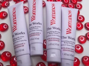 4x WOMANESS The Works glättende Ganzkörpercreme je 1,4 oz, Reisegröße NEU! - Bild 1 von 3
