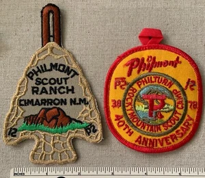 2 Vintage 1970s PHILMONT RANCH Boy Scout Souvenir PATCHES Cimarron NM BSA Camp - Picture 1 of 2