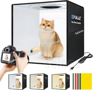 10"/16"LED Photo Studio Light Box Portable Folding Photography Shooting Tent Kit - Picture 1 of 20