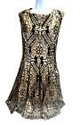 Eva Mendes NY & Co Kleid Damen 6 Gold Pailletten - Schwarz Cruise Abschlussball Cocktail GameDay