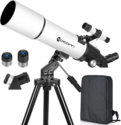 Teleskop für Erwachsene Astronomie 80mm 600mm Refraktor Teleskop für Kinder Anfä - Bild 1 von 4