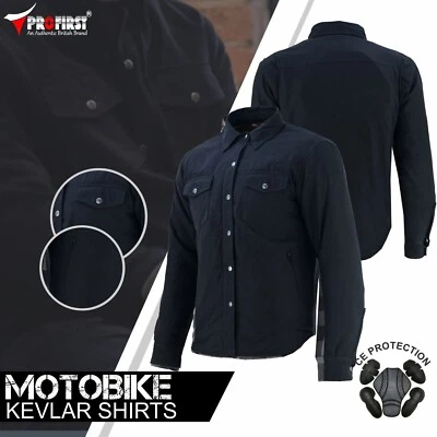 Men Motorbike Motorcycle Made with Kevlar Lined LumberJacket Shirt Ce Armoured - Image 1 of 4