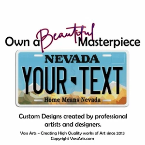 Nevada Home Means Nevada matrícula personalizada etiqueta personalizada cualquier texto - Imagen 1 de 6