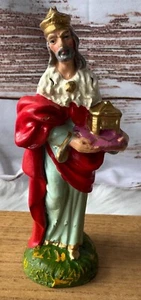 Italienische handbemalte Krippenfigur aus Pappmaché 60er Jahre Weise - Bild 1 von 7