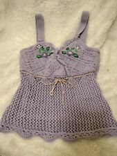 Vintage Girls Size 6 Jordache Crochet Tank Top (Small)