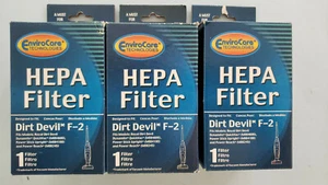 Pack of 3 Envirocare Hepa Filters For Dirt Devil F-2 Sealed, Vacuum Dust - Picture 1 of 3