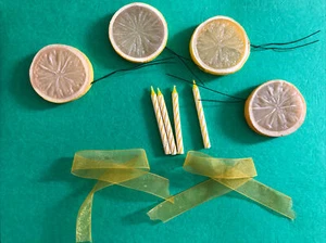 4 Plastic Lemon Cake Cupcake Toppers Decorations Summer Birthday Pool Party - Picture 1 of 7