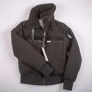 Kendall + Kylie Women Medium Coat Warm Black Collared Jacket Zip Pockets NEW - Picture 1 of 9