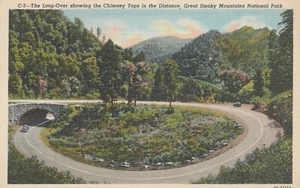 Great Smokey Mountains, The Loop Over, USA - Vintage Postkarte - Bild 1 von 2