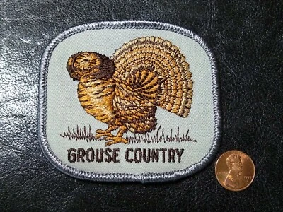 Grouse Country Embroidered Patch NEW made in USA by Voyager hunting ruffed bird