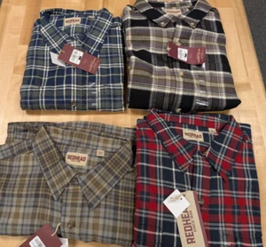 FOUR RedHead Ozark Mountain & Ultimate Flannel Plaid Shirts Men's 2XLT Tall - Picture 1 of 5
