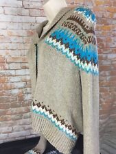 Zara Knit Women's Navajo Tribal Button Up Cardigan Sweater Size Medium O13