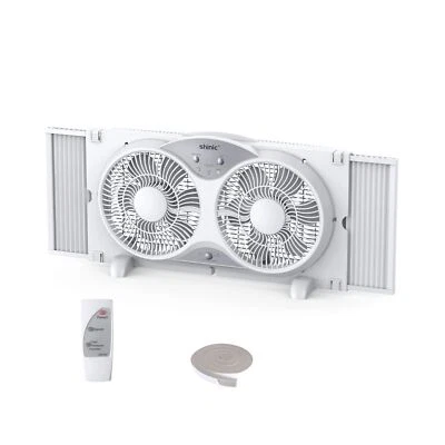 shinic Window Fan with Reversible Airflow Quiet, Twin 9" Blades, Full Remote ... - Image 1 of 4
