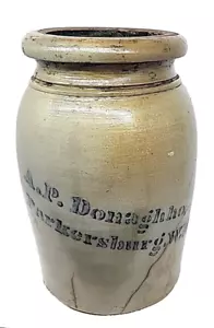 Vintage A.P. Crock in gres Donaghho / decorato blu / Parkersburg, WV - Foto 1 di 9