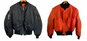 VTG Reversible Garment MA-1 Bomber Pilot Jacket Camel Big Vegas Groove Size L - Picture 1 of 18
