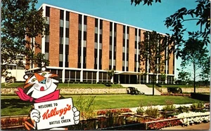 Bienvenido a Kellogg's company of Battle Creek MICHIGAN POSTAL CROMADA D12 - Imagen 1 de 2
