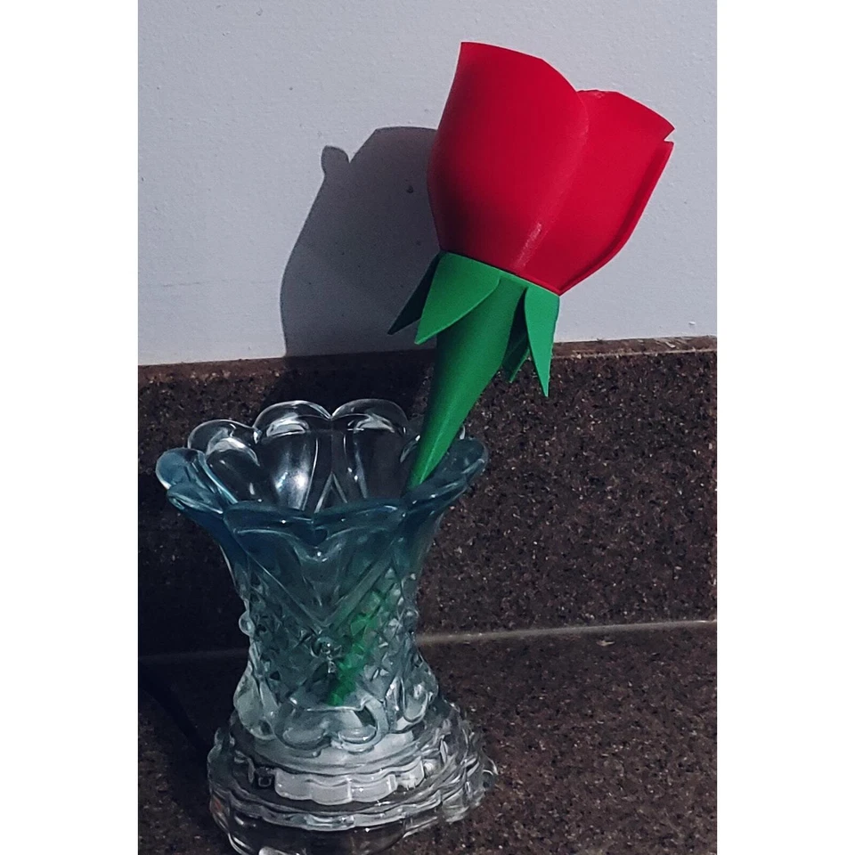 Rosa impressa em 3D - Presente exclusivo de Dia dos Namorados para ela, romântico eterno - Imagem 1 de 4