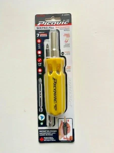 PICQUIC SIXPAC Plus Screwdriver Multi Bit with 7 Hex Powerbits  "Process Yellow" - Picture 1 of 2