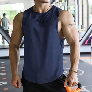 Men's Tank Tops Swim Beach Sleeveless Shirts Quick Dry Gym Workout Muscle Tshirt - Picture 1 of 21